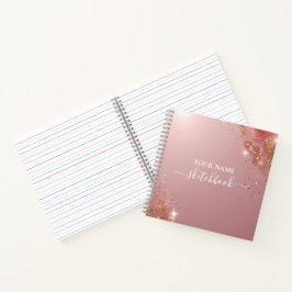 Custom Rose Gold Glitzer Notebook - Elegante Spark Notizbuch