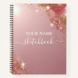 Custom Rose Gold Glitzer Notebook - Elegante Spark Notizbuch