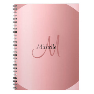 Custom Rose Gold Monogram Elegant Moderne Notizblock