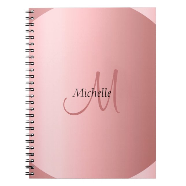 Custom Rose Gold Monogram Elegant Moderne Notizblock (Vorderseite)