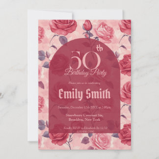 Custom Rose Themed Wife’S Birthday Einladung