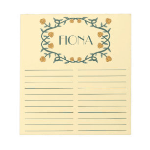 CUSTOM Rose Wreath Lebensmittelgeschäft Notizblock