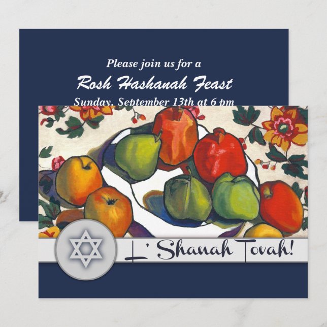 Custom Rosh Hashanah Celebration Party Einladung (Vorne/Hinten)