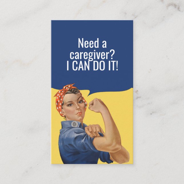 Custom Rosie The Riveter Caregiver Visitenkarte (Vorderseite)