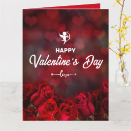 Custom Rote Rosen Cupid Romantische Trendy Valenti Karte