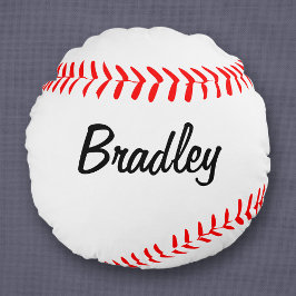 Custom Round Baseball Throw Pillow Rundes Kissen