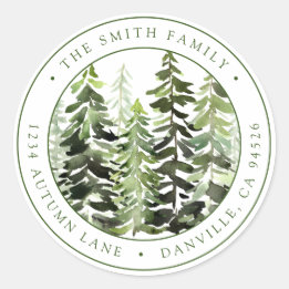 Custom Round Christmas Return Address Label Runder Aufkleber