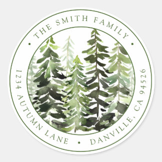 Custom Round Christmas Return Address Label Runder Aufkleber