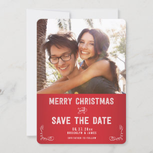 Custom Round Foto Save the Date Weihnachtskarten