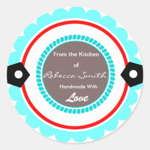 Custom Round from the Kitchen of Stickers Geschenk