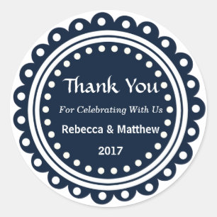 Custom Round Gastgeschenk Hochzeit Danke Stickers