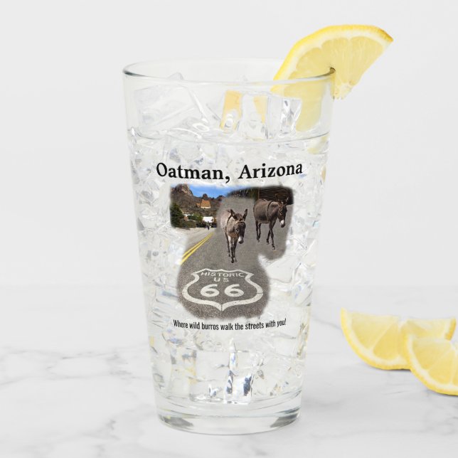 Custom Route 66 Oatman Arizona Burros auf der Stra Glas (Rückseite Ice)