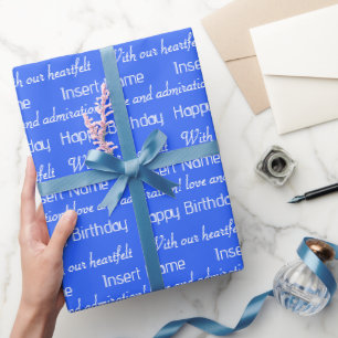 Custom Royal Blue All Occasion Wrapping Paper Geschenkpapier