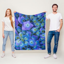 Custom Royal Blue Blume Bildtiefe des Ozeans Fleecedecke