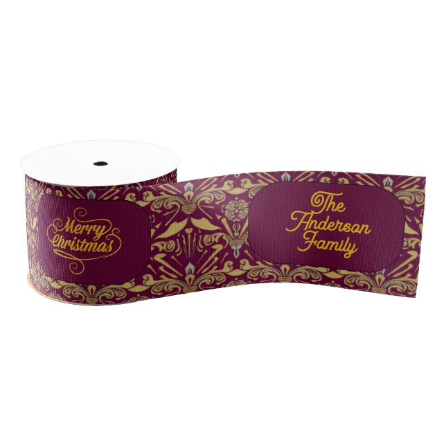 Custom Royal Burgundy & Gold Ornate Luxury  Ripsband (Spule)