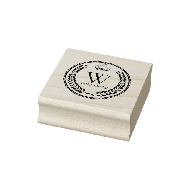 Custom Royal Crown Seam Monogram Gummistempel (Stempel)