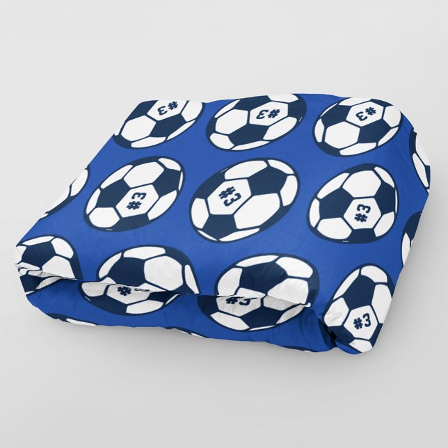 Custom Royal Navy Blue Soccer Ball Muster Fleecedecke (Von Creator hochgeladen)