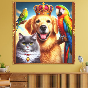 Custom Royal Pet Portrait Noble Digitale Kunst Leinwanddruck