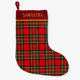 Custom Royal Stewart Clan Tartan Plaid Name Kleiner Weihnachtsstrumpf