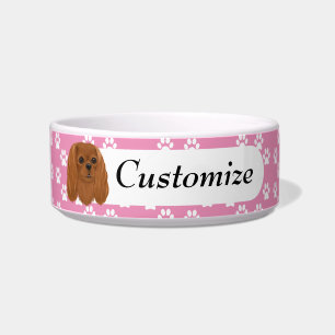 Custom Ruby Cavalier King Charles Spaniel Napf