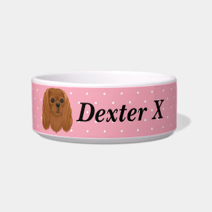 Custom Ruby Cavalier King Charles Spaniel Napf
