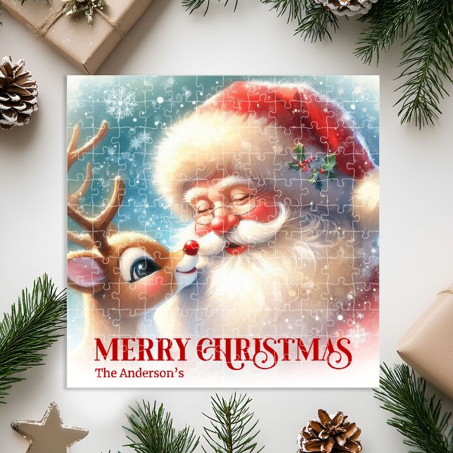 Custom Rudolph and Santa Christmas Puzzle for Kids (Custom Rudolph and Santa Christmas Puzzle for Kids)