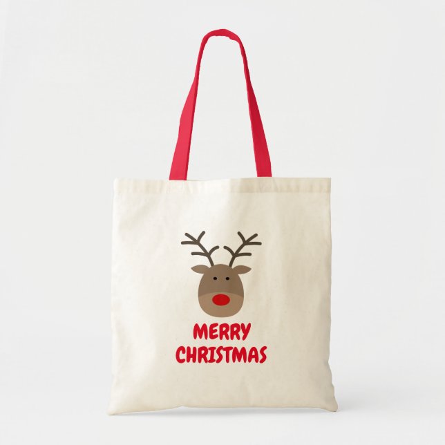 Custom Rudolph der Rentiere Weihnachtsspieltasche Tragetasche (Vorne)