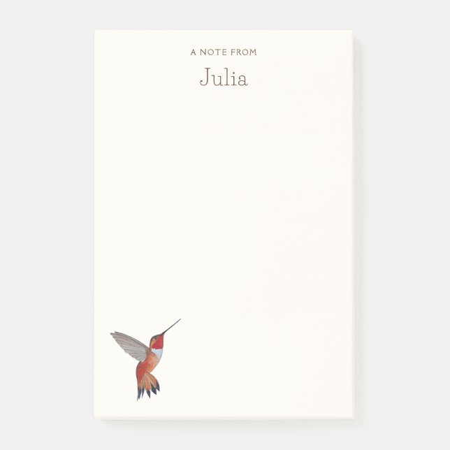 Custom Rufous Hummingbird Notes Post-it Klebezettel (Vorderseite)