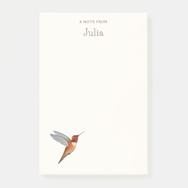 Custom Rufous Hummingbird Notes Post-it Klebezettel (Vorderseite)