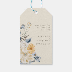 Custom Rustic Blue Yellow Floral Wedding Vielen Da Geschenkanhänger