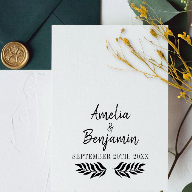 Custom Rustic Bride Groom Names Wedding Gummistempel (Von Creator hochgeladen)