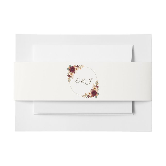 Custom Rustic Hochzeit im Herbst Einladung Bauchba Einladungsbanderole (Vorderseite Beispiel)