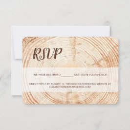 Custom Rustic Holz Getreide Skript Hochzeit RSVP Karte