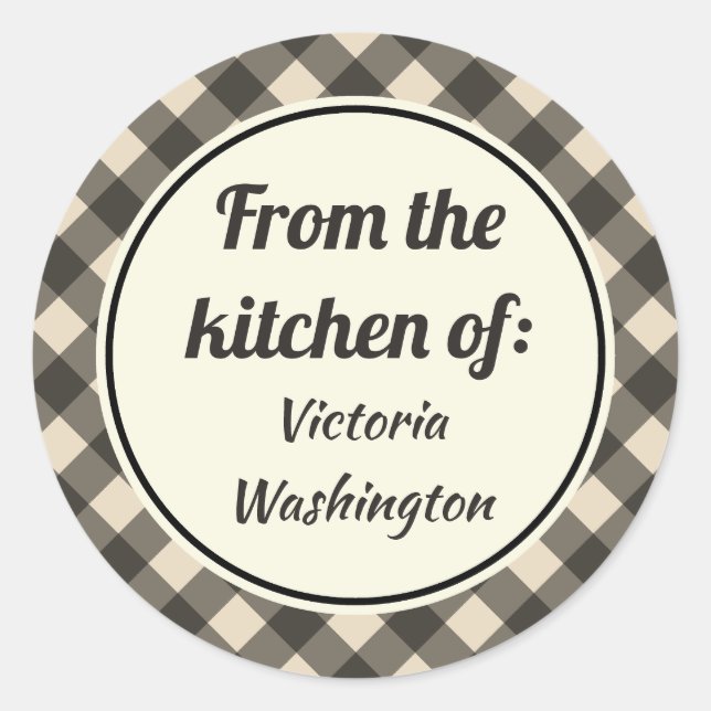 Custom Rustic Kitchen Geschenkartikel Etikett Aufk Runder Aufkleber (Vorderseite)