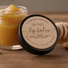 Custom Rustic kraft lip balm labels Runder Aufkleber