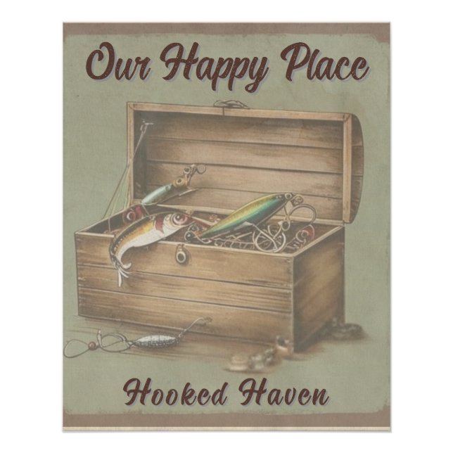 Custom Rustic Lake House Fischereikabine Poster (Vorderseite)