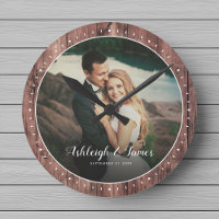 Custom Rustic Modern Wedding Foto Script Wood