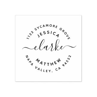 Custom Rustic Script Wedding Rücksendeadresse Gummistempel