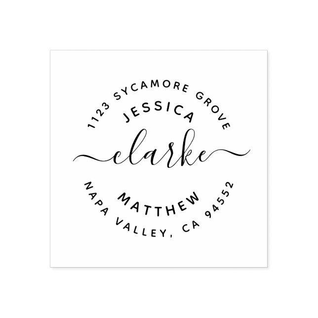 Custom Rustic Script Wedding Rücksendeadresse Gummistempel (Prägung)