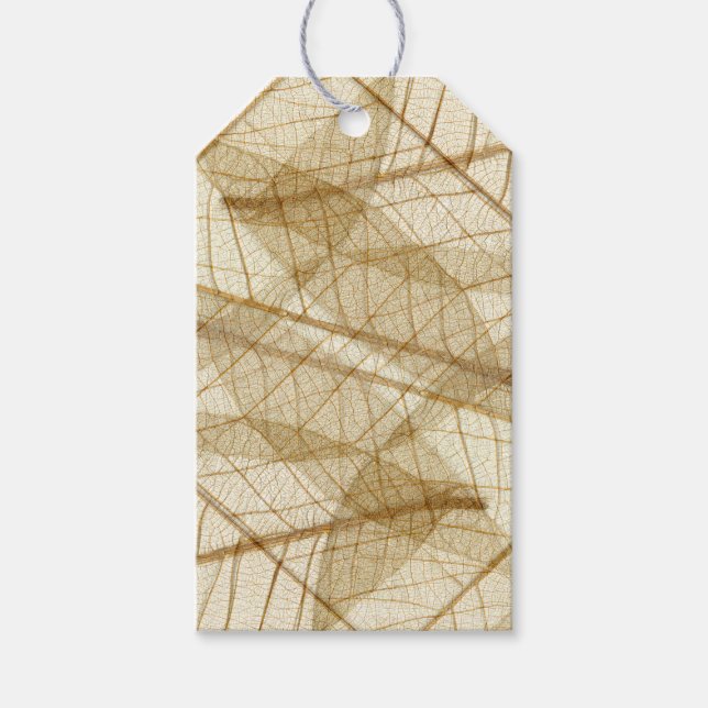 Custom Rustic Sheer Lace Blätter Geschenkanhänger (Vorderseite)