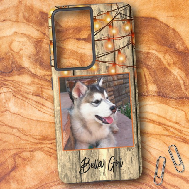 Custom Rustic Square Foto Alaskan Malamute Puppy Samsung Galaxy Hülle (Von Creator hochgeladen)