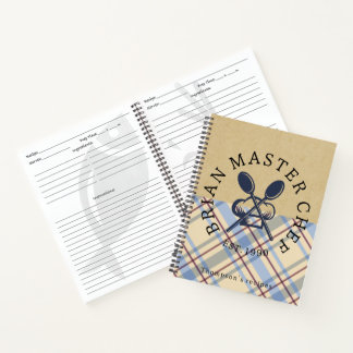 Custom rustic tartan Classic Farmhouse Brown Notizbuch