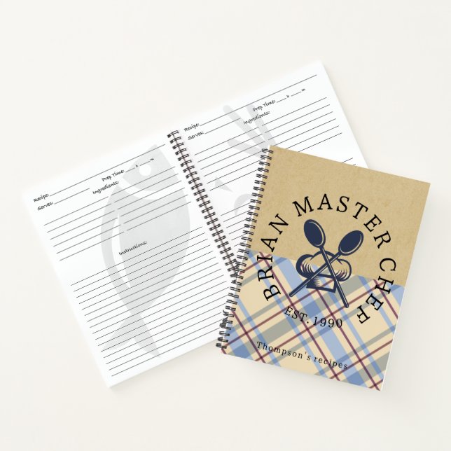 Custom rustic tartan Classic Farmhouse Brown Notizbuch (Innenseite)