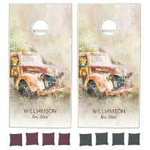 Custom Rustic Vintag Truck Wedding Party Cornhole
