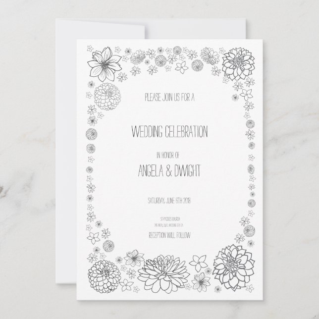 Custom Rustic Wedding Blume lädt ein Einladung (Vorderseite)