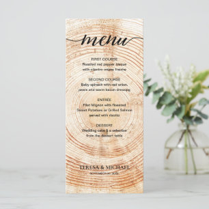 Custom Rustic Wedding Fall Wood Gran Menükarte