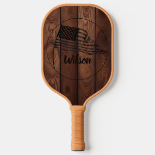 Custom Rustic Wood Texture Pickleball Schläger