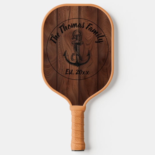 Custom Rustic Wood Texture Pickleball Schläger (Vorderseite)