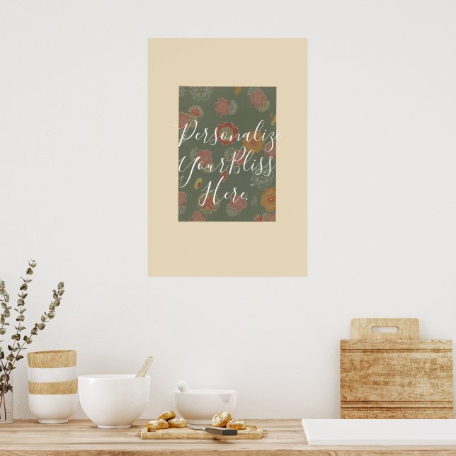 CUSTOM Ryukyu Bingata Kimono Pattern Print  Poster (Küche)