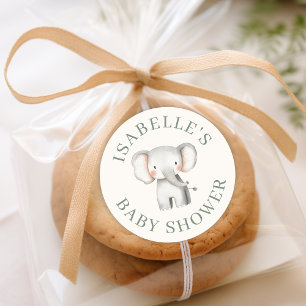 Custom Safari Jungle Elephant Baby Dusche Runder Aufkleber